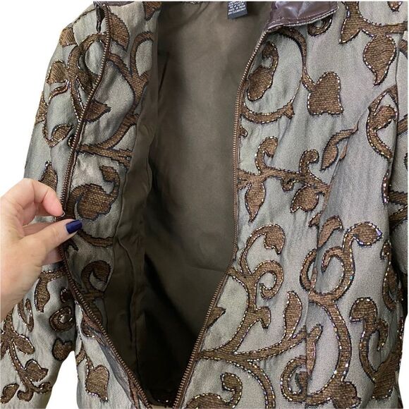 Vintage ENTICE Exclusive 3-D Zippered Embellished Jacket Size Medium - Picture 7 of 8